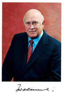 So African Pol F W de KLERK - Photo Signed: F. W. (Frederik Willem) de Klerk (1936-2021) South African politician. de Klerk served as State President of South Africa from 1989 to 1994 and as Deputy President from 1994 to 1996. As South Africa's