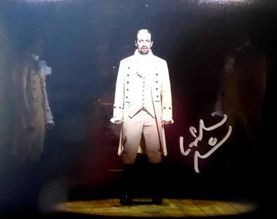 Composer LIN MANUEL MIRANDA - Photo Signed: Lin-Manuel Miranda (1980- ) Composer, lyricist. Miranda is widely known for creating and starring in the Broadway musicals In the Heights and Hamilton. 10” x 8” color photograph,