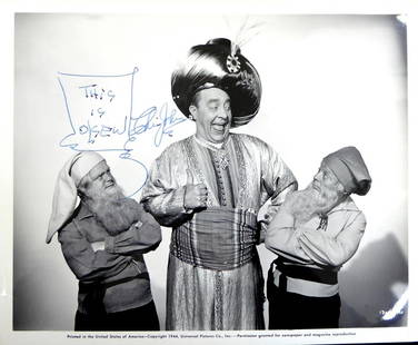 Comics OLSEN and JOHNSON - Movie Still Signed: Olsen and Johnson. “Ole” Olsen (1892-1963) and “Chic” Johnson (1891-1962) Comedians. Olsen and Johnson appeared in vaudeville, radio, the Broadway stage, motion pictures and