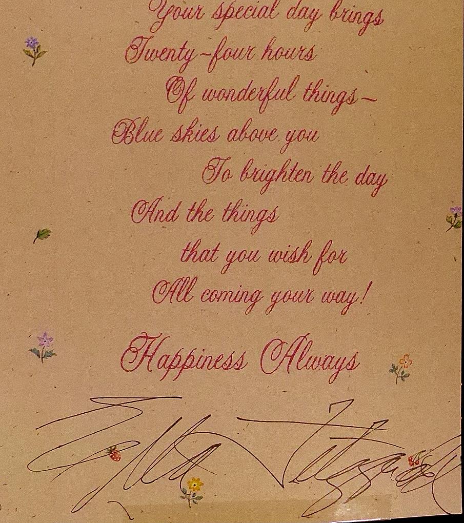 Jazz Singer ELLA FITZGERALD - B'Day Card Signed (1 of 1)