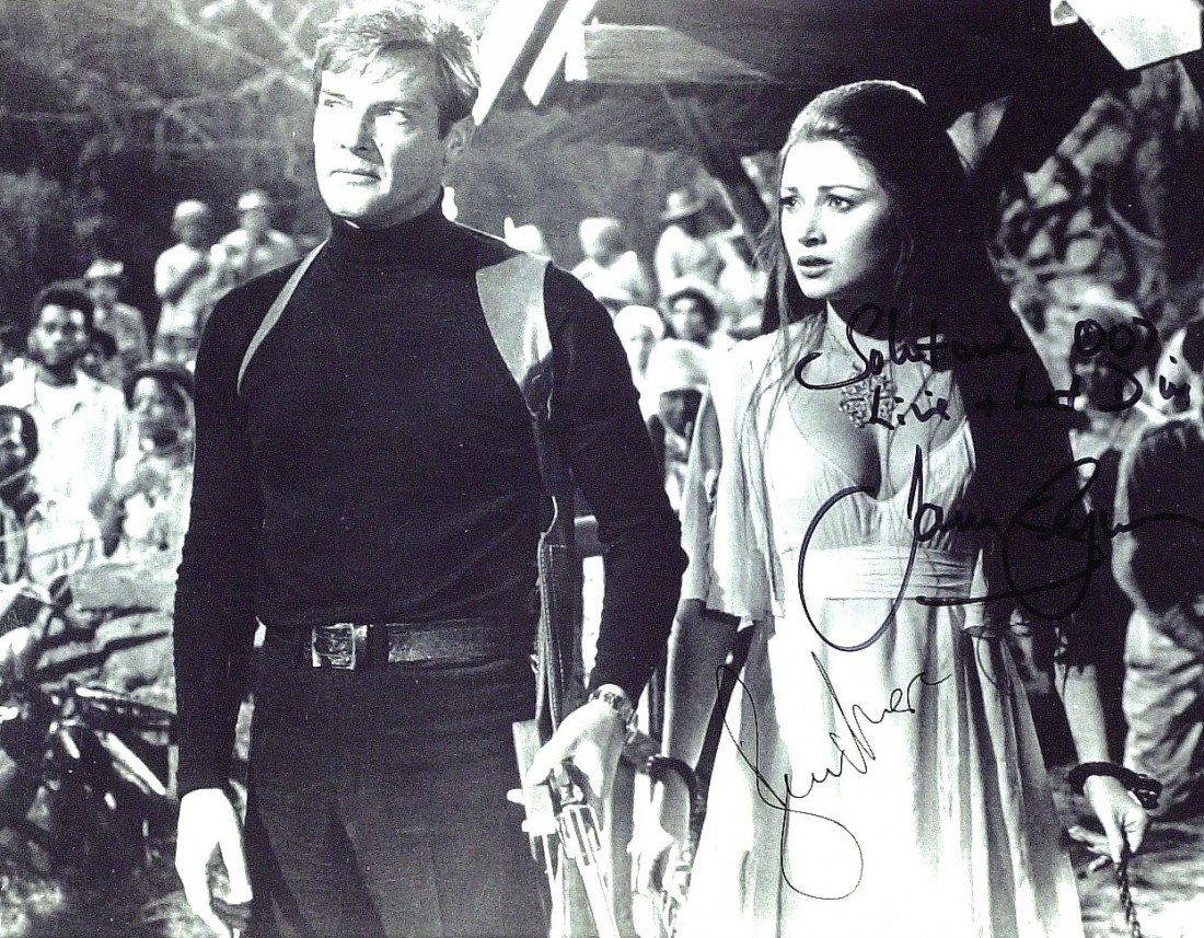 James Bond: ROGER MOORE, JANE SEYMOUR: James Bond: Live and Let Die. Live and Let Die was the eighth spy film in the James Bond series, and the first to star Roger Moore as the fictional MI6 agent James Bond and Jane Seymour as Solitaire: 