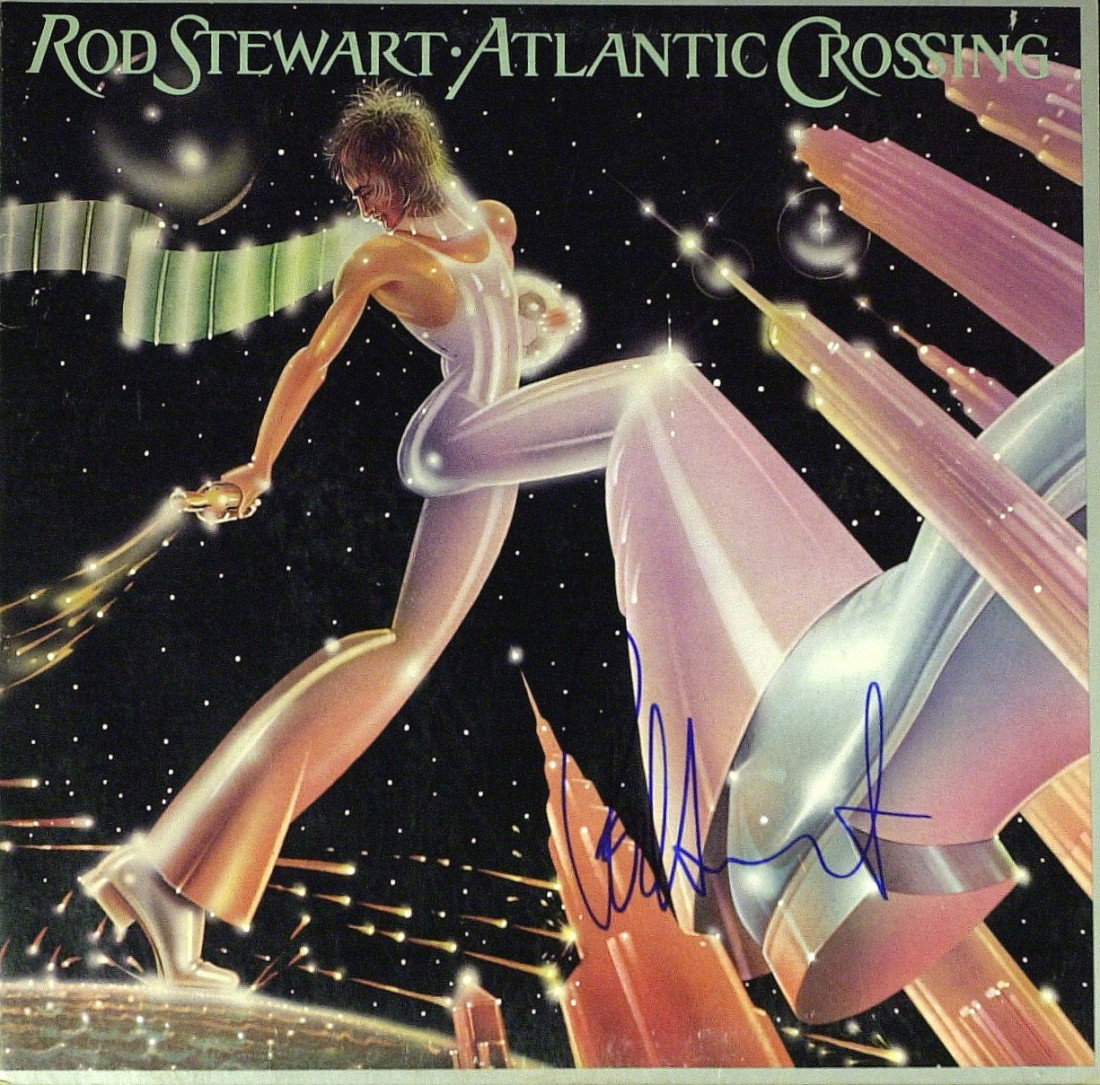 ROD STEWART - Album Jacket Signed: Rod Stewart (1945- ) British singer, songwriter. Stewart came to prominence in the late 1960s and early 1970s with The Jeff Beck Group and then Faces. He launched his solo career in 1969 with his debu