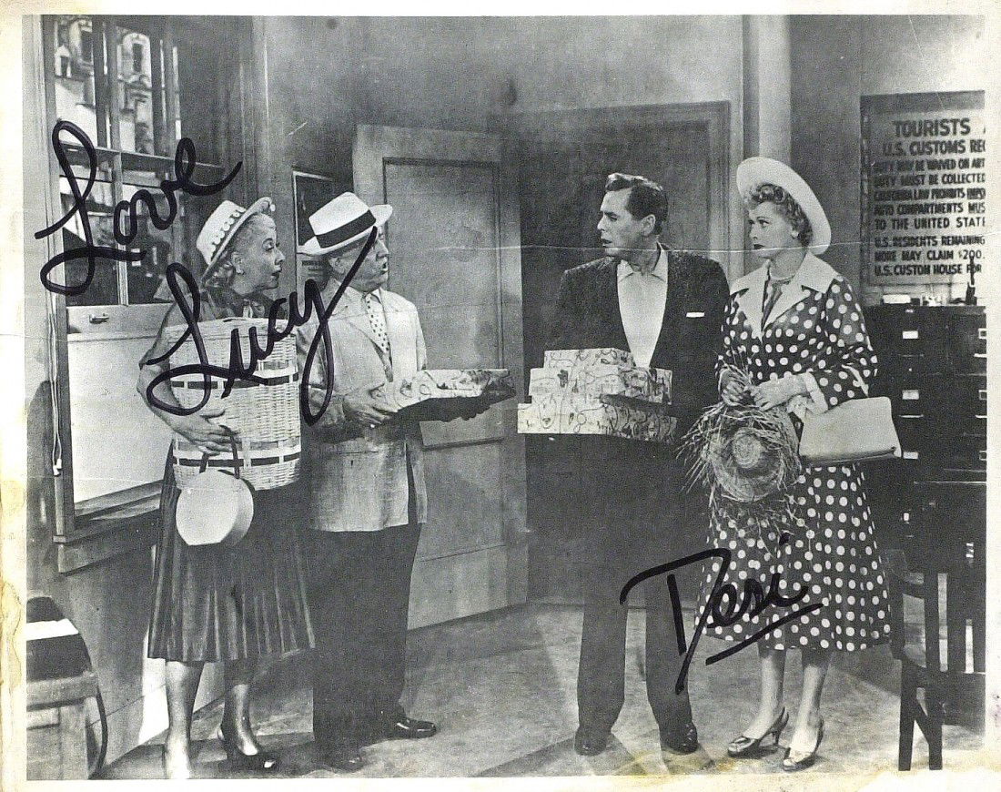 I LOVE LUCY - Photo Signed LUCY & DESI: I Love Lucy. I Love Lucy was a television situation comedy starring Lucille Ball, Desi Arnaz, Vivian Vance, and William Frawley. The black-and-white series originally ran from 1951 until 1957. I Love