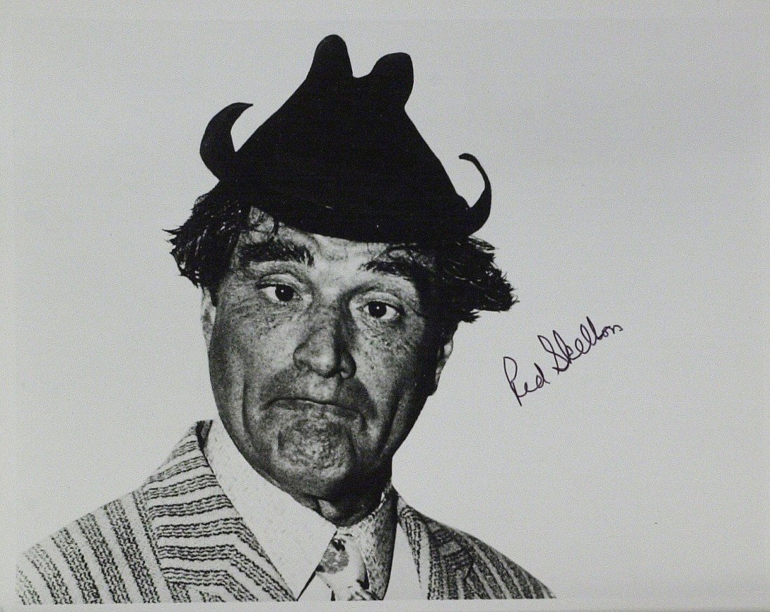 RED SKELTON - Photo Signed: Red Skelton (1913-1997) Comedian. Skelton starred in the popular The Red Skelton Show on radio and television from 1951 until1971. He was noted for his broad humor and warm personality, Skelton develo