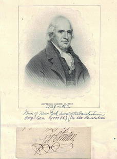 Founding Father, VP GEORGE CLINTON - Signature: George Clinton (1739-1812) Founding Father. Clinton served as the fourth vice president of the United States from 1805 until his death in 1812. He also served as governor of New York from 1777 to