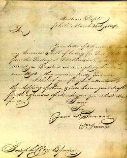 Rev War Genl WILLIAM IRVINE - Ltr Signed: William Irvine (1741-1804) General. Irvine served as a brigadier general in the American Revolutionary War and served in the western theater. After the war he served in the Continental Congress, and