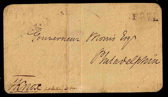 Rev War Genl HENRY KNOX - FF Envelope: Henry Knox (1750-1806) Founding Father, Knox was a senior general of the Continental Army during the Revolutionary War and was appointed the first Secretary of War under the U.S. Constitution by