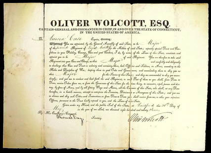 Secy of Treasury OLIVER WOLCOTT, JR - DS: Oliver Wolcott, Jr. (1760-1833) Statesman. Wolcott was the 2nd United States Secretary of the Treasury, a United States Circuit Judge of the United States Circuit Court for the Second Circuit and