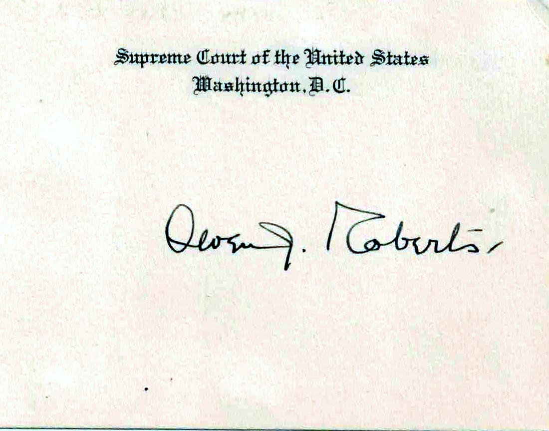 Justice OWEN ROBERTS - Supreme Crt Card (1 of 1)