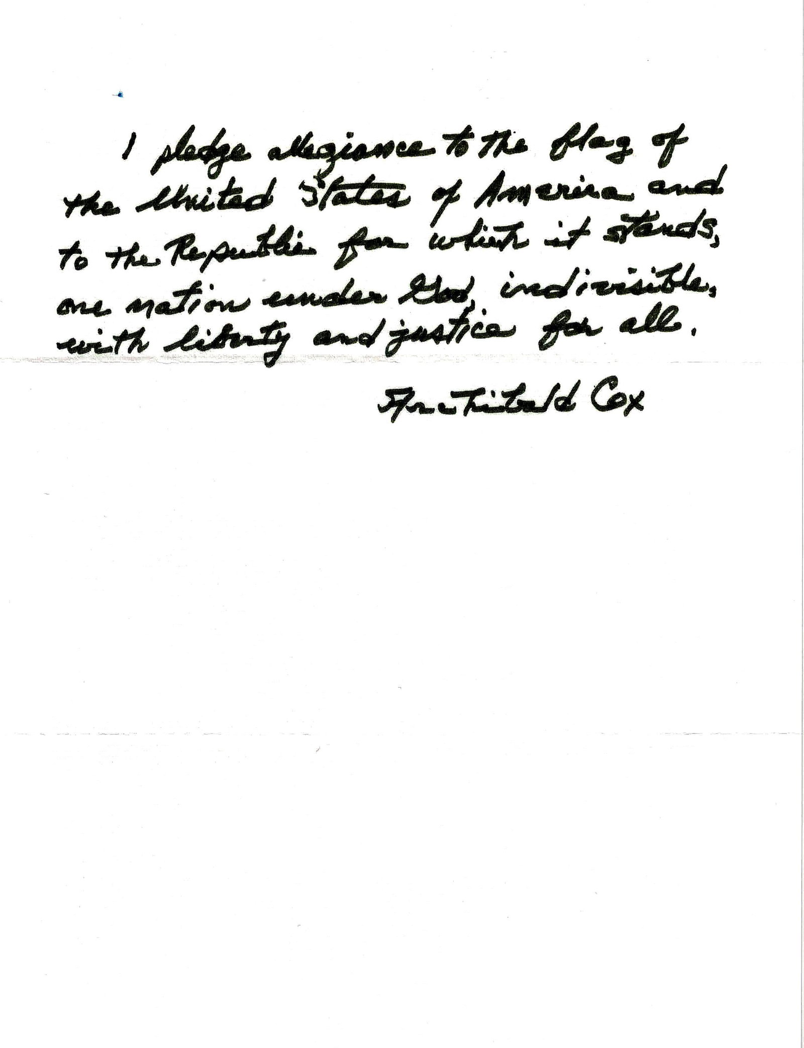 Jurist ARCHIBALD COX - Pledge Signed (1 of 1)