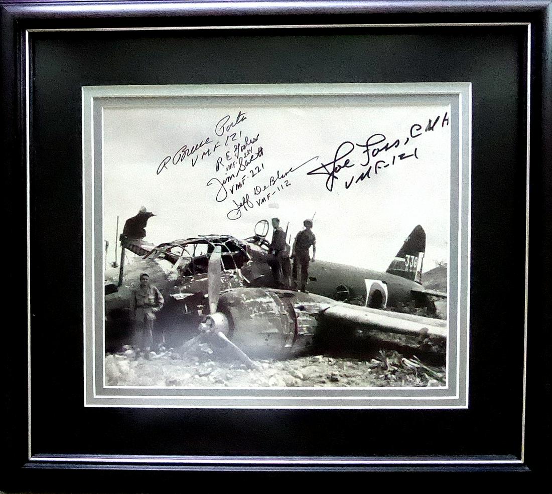 MARINE FIGHTER ACES - Photo Signed by 5 (1 of 2)