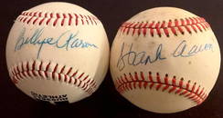 Aaron,Hank and Aaron Billye Signed Baseballs