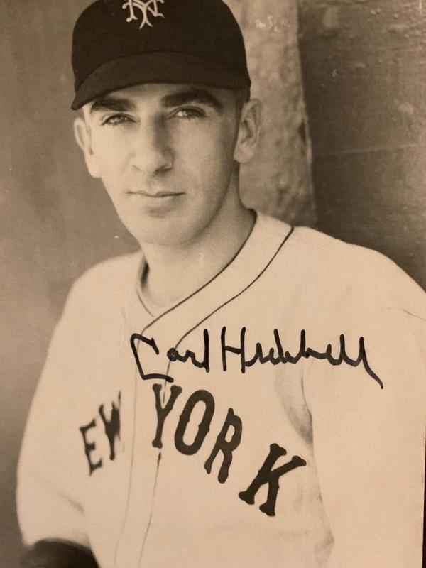 Hubbell,Carl Signed Post Card (1 of 1)