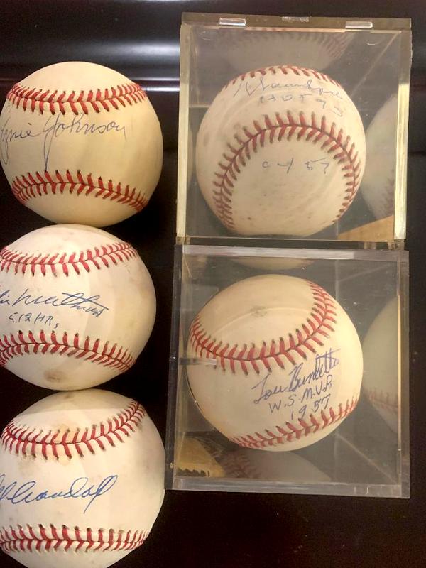 Lot of (5) Signed 1957 Milwaukee Braves Baseballs (1 of 4)