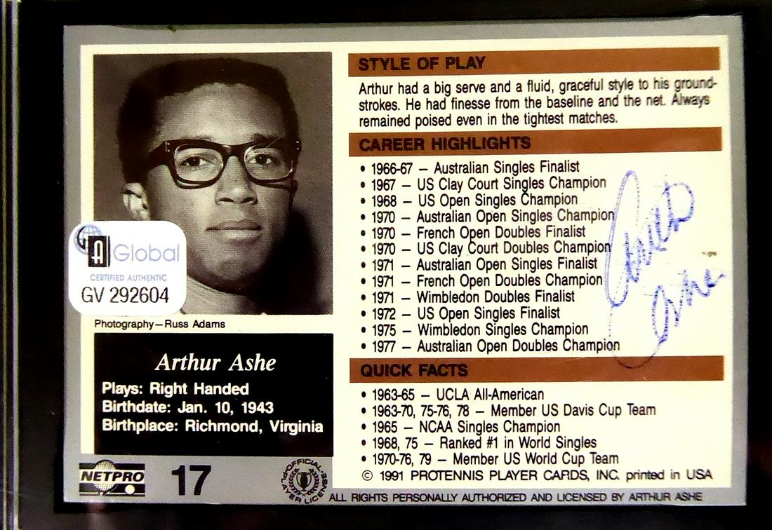 Ashe, Arthur Signed Trading Card (1 of 2)