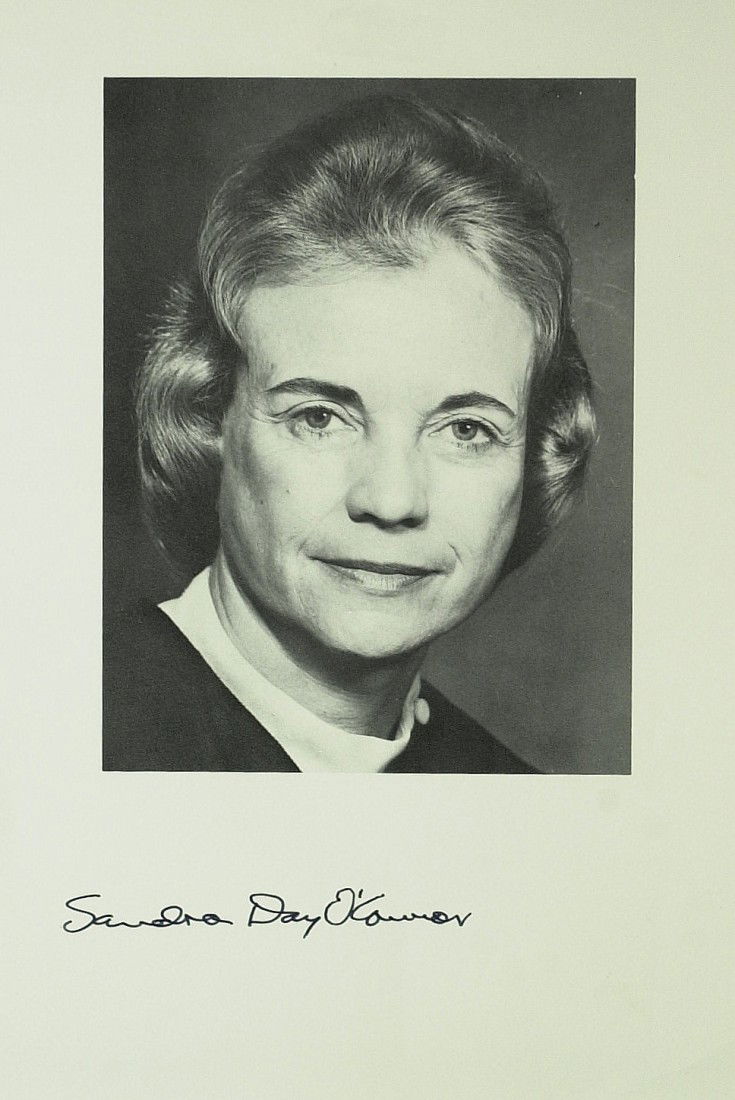 Justice SANDRA DAY O'CONNOR - Photo Signed: Sandra Day O'Connor (1930- ) Jurist. O'Connor was the first woman ever to sit on the United States Supreme Court. In 1981 President Ronald Reagan nominated her for the U.S. Supreme Court. She was conf