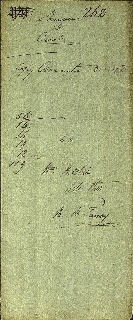 Chief Justice ROGER TANEY - Document Signed: Roger B. Taney (1777-1864) Jurist. Taney was appointed to serve as associate justice on the Supreme Court of the United States by Andrew Jackson in 1835, and after the death of Chief Justice John Mars