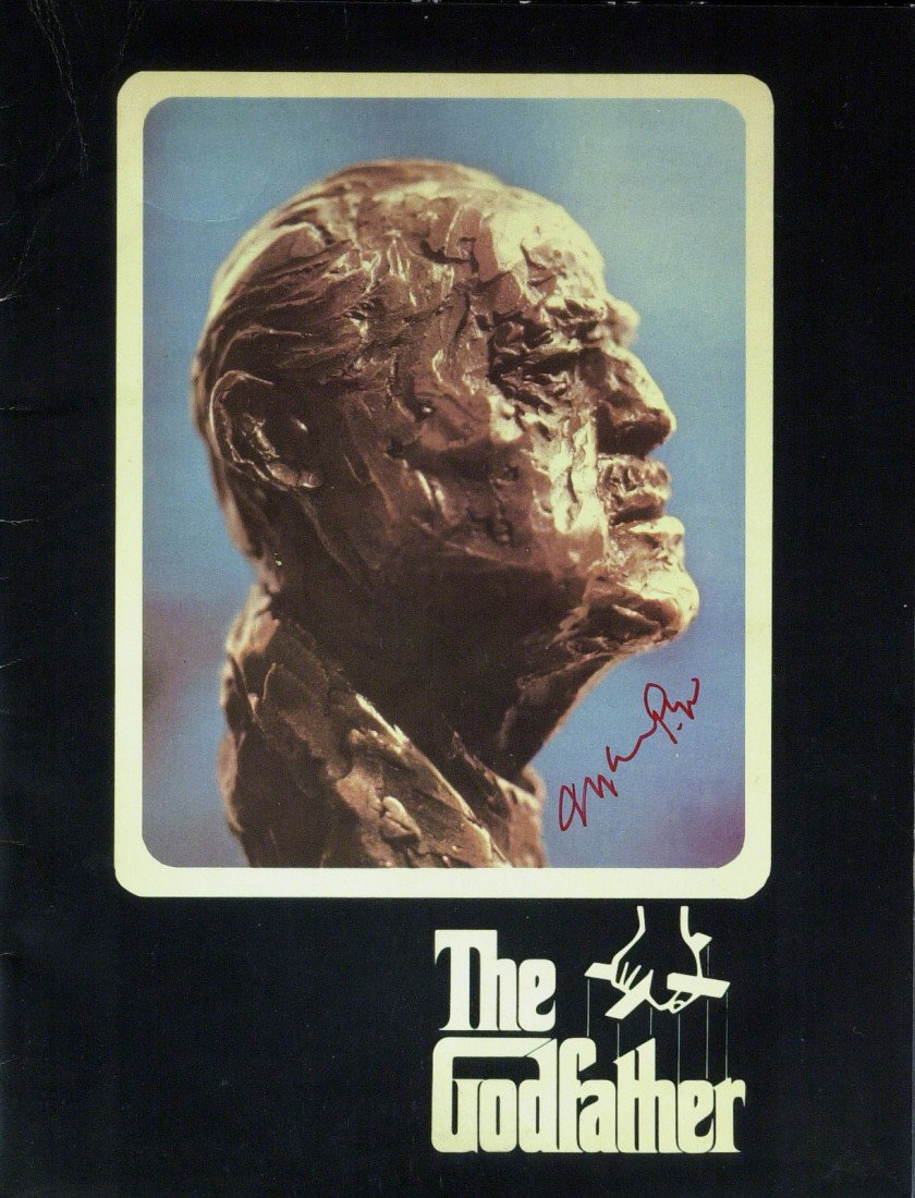 Author MARIO PUZO - Godfather Book Signed: Mario Puzo (1920-1999) Author. Puzo was known for his novels about the Mafia, including The Godfather, which he later co-adapted into a film. He won the Academy Award for Best Adapted Screenplay in bo