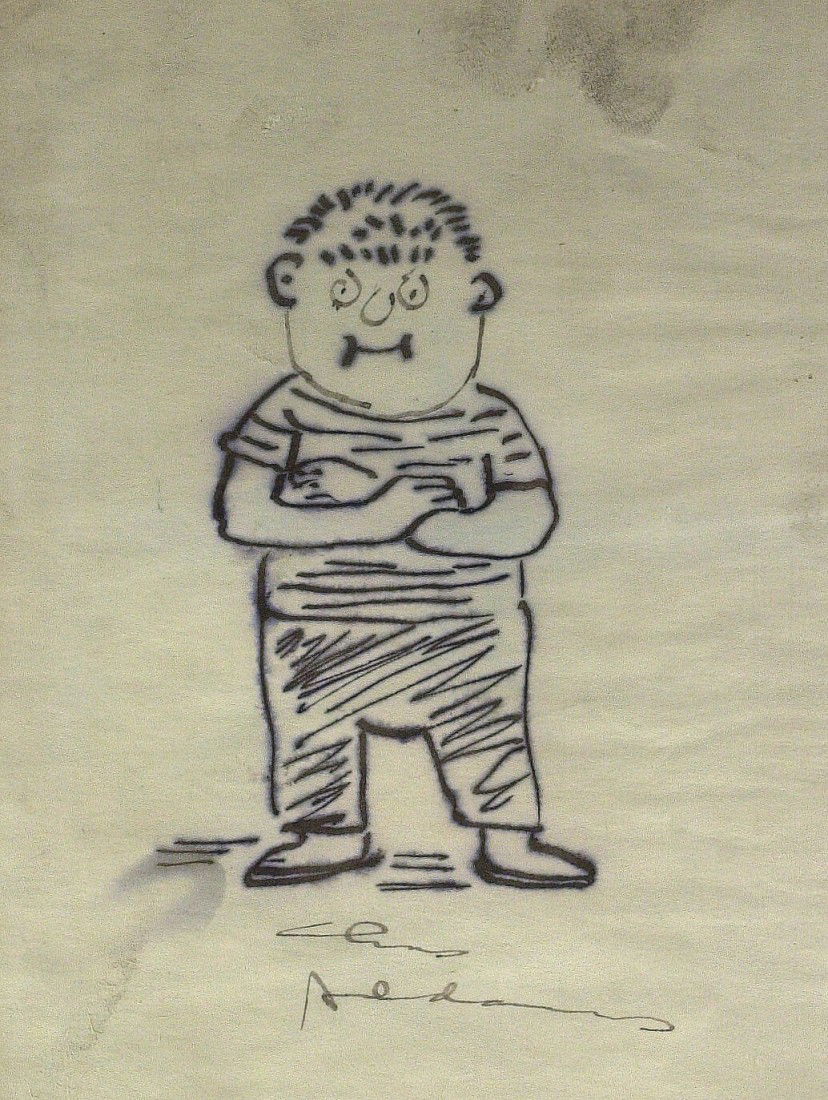 Addams Family CHARLES ADDAMS - Original Sketch: Charles Addams (1912-1988) Cartoonist. Addams was known for his particularly black humor and macabre characters. Some of the recurring characters, who became known as The Addams Family, became the bas