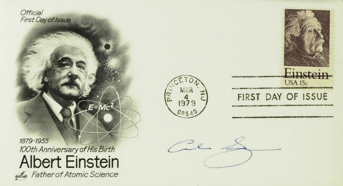 Astronomer CARL SAGAN - Postal Cvr Signed: Carl Sagan (1934-1996) astronomer, author, in the space and natural sciences. Sagan became world-famous for his popular science books and for the award-winning 1980 television series Cosmos: A Persona