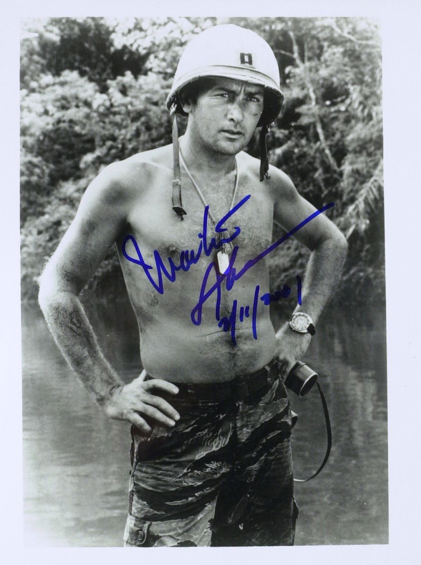 West Wing Actor MARTIN SHEEN - Photo Signed: Martin Sheen (1940- ) Actor. Sheen is best known for his performances in the films Badlands and Apocalypse Now, and in the television series The West Wing from 1999 to 2006. 8" x 10" black and white p