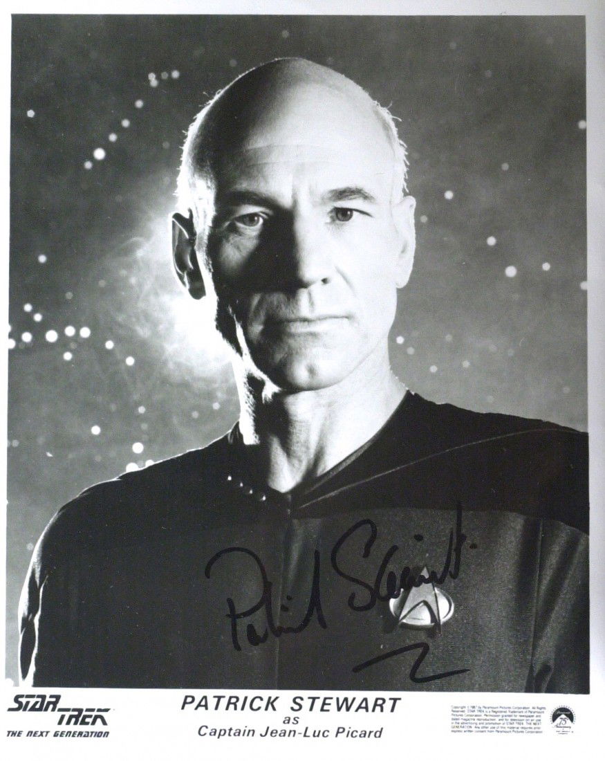 Star Trek: PATRICK STEWART - Photo Signed: Star Trek. Patrick Stewart (1940- ) British actor. Stewart is most widely known for his television and film roles, such as Captain Jean-Luc Picard in Star Trek: The Next Generation, Professor Charles