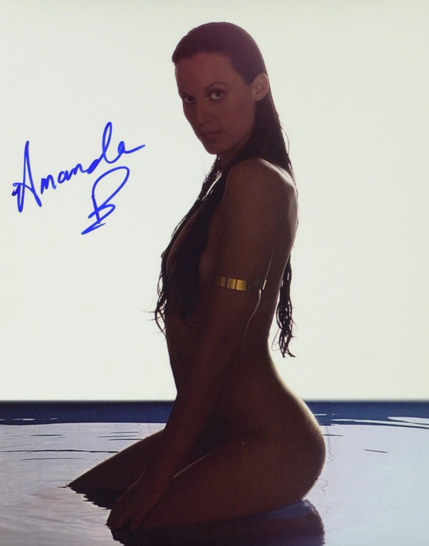Swimmer AMANDA BEARD - Two Photos Signed 1 Nude: Amanda Beard (1981- ) Model, swimmer. Beard is a seven-time Olympic medalist Her modeling work has included appearances in FHM, the 2006 Sports Illustrated Swimsuit Edition, and the July 2007 issue of