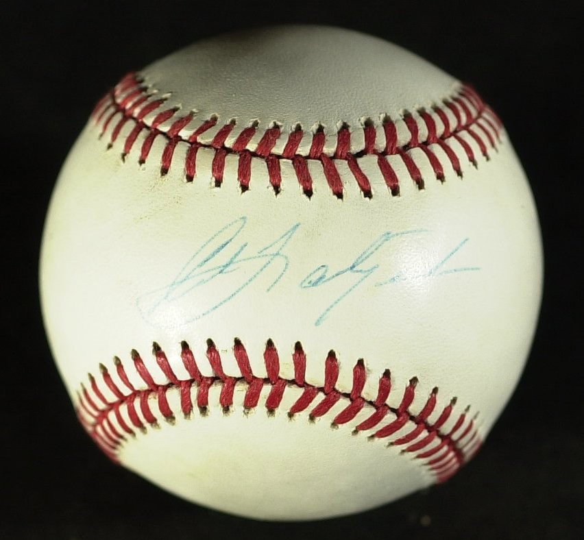 Red Sox CARL YASTRZEMSKI - AL Baseball Signed: Carl Yastrzemski. Official American League baseball (Bobby Brown), signed on the "sweet spot.