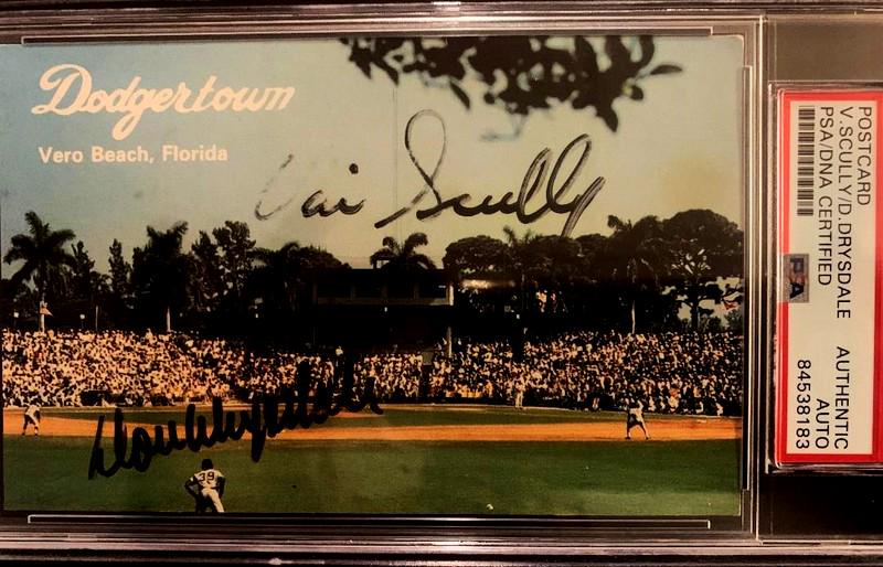 Scully and Drysdale Signed Post Card (1 of 2)