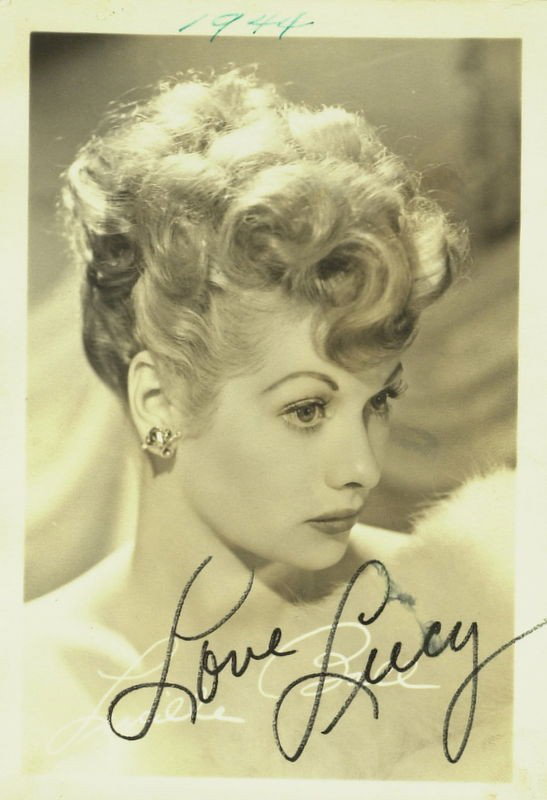 I Love Lucy LUCILLE BALL - Photo Signed: Lucille Ball (1911-1989) Comedienne, actress. Ball performed in films from 1933 and starred in a comedy radio series from 1947. With her bandleader husband, Desi Arnaz, she created the very successful