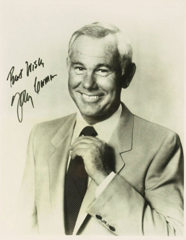 Late Night's JOHNNY CARSON - Photo Signed: Johnny Carson (1925-2005) Television personality. Carson was dubbed the “King of Late Night Television”, became a pioneer in show business as host of The Tonight Show for 30 years. His interviewin