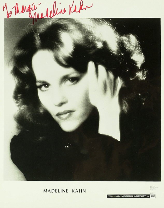 Comedy Actress MADELINE KAHN - Photo Signed: Madeline Kahn (1942-1999) Comedy actress. Kahn’s finest years came in Paper Moon in 1973, which was followed the next year by Mel Brooks's outrageous Blazing Saddles She was so delightful in both th