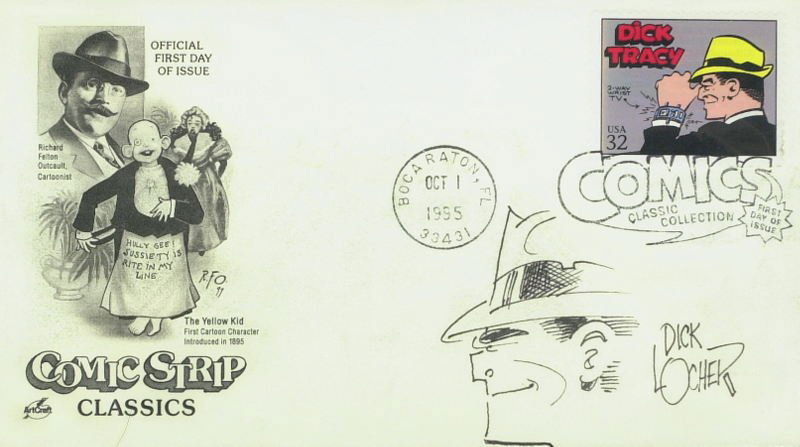 Cartoonist DICK LOCHER - Dick Tracy Sketch Signed: Dick Locher (1929- ) Cartoonist. Locher was a Pulitzer Prize winning editorial cartoonist for the Chicago Tribune when he assumed the duty of illustrating the comic strip Dick Tracy. He became the wri