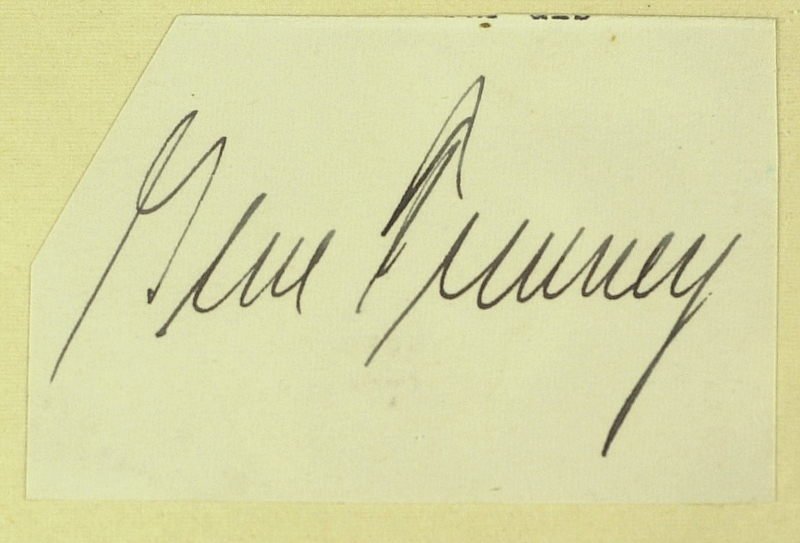 Hvywgt Champ GENE TUNNEY - Cut Signature: Gene Tunney (1897-1978) Heavyweight champion. Tunney was the world heavyweight boxing champion from 1926-1928 who defeated Jack Dempsey twice, first in 1926 and then in 1927. Tunney's successful title