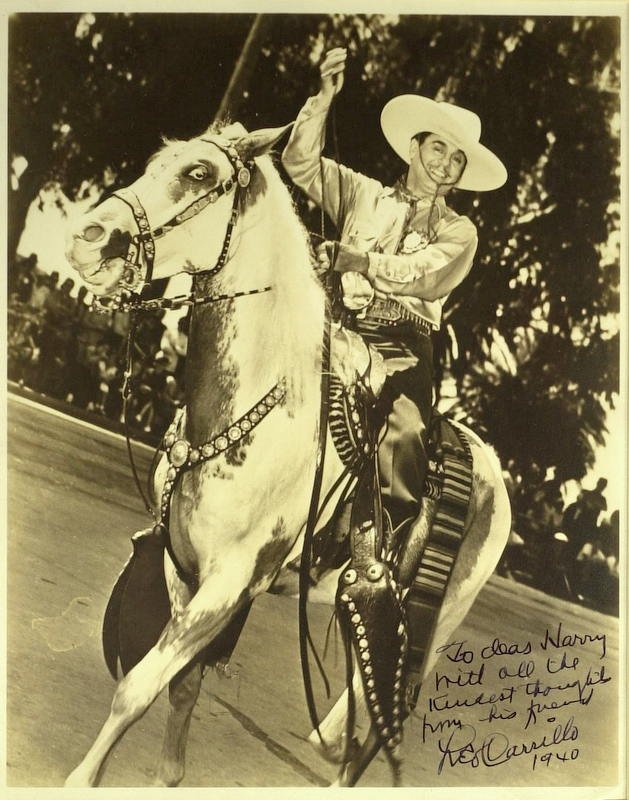 Cisco's Poncho LEO CARRILLO - Photo Signed: Leo Carrillo (1881-1961) Actor. Carrillo was frequently cast as excitable, malaprop-ridden Spaniards and Italians; in only a few instances, notably John Ford's The Fugitive, did Carrillo perform in hi