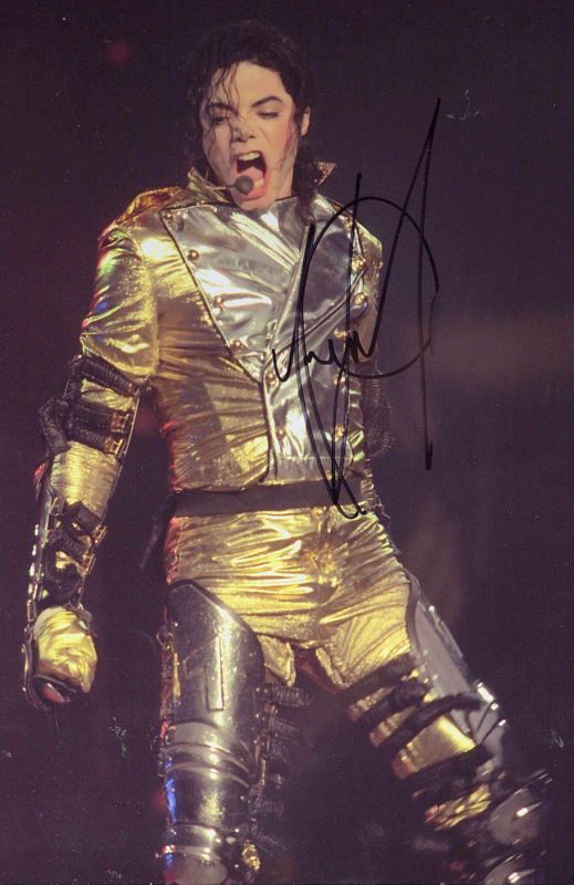 MICHAEL JACKSON - Large Color Photo Signed: Michael Jackson (1958-2009) Singer. Jackson became a dominant figure in popular music in the early 1980’s and the first African-American entertainer to amass a strong crossover following on MTV. The