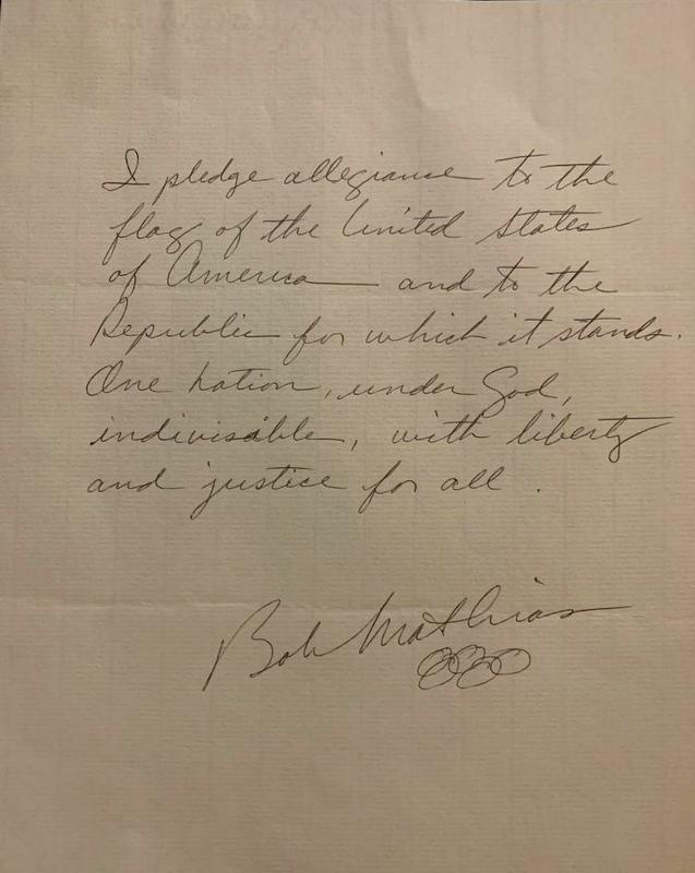 Olympic Champ BOB MATHIAS - Pledge Signed (1 of 1)