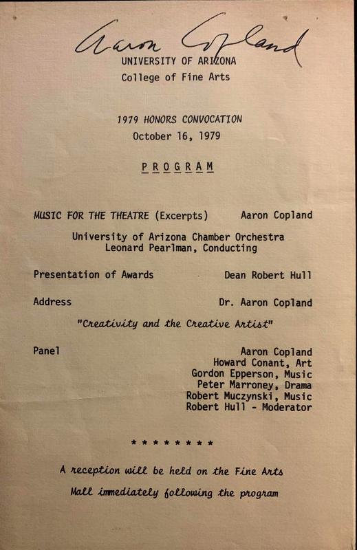 Copland,Aaron Signed Program (1 of 1)