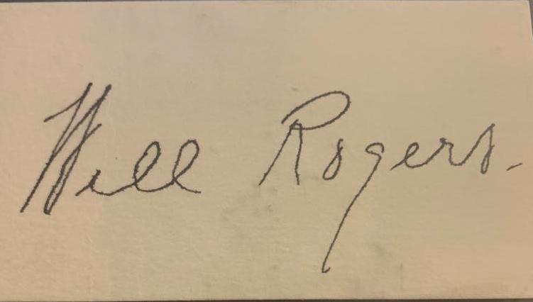 Rogers,Will Signed Cut Sheet of Paper (1 of 1)