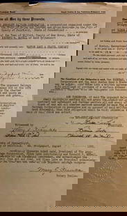 Inventor SIMON LAKE - Financial Doc: Simon Lake (1866-1945) Inventor. Lake built the Argonaut, the first submarine to operate extensively in the open sea. 8 ½” x 14 ½” legal document, signed twice, State of