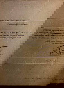 Tucker, Thomas T. - Signed Document: Thomas Tudor Tucker (1745-1828) Physician, politician. Tucker was elected from South Carolina in both the Continental Congress and the U.S. House. He later was appointed as Treasurer of the United