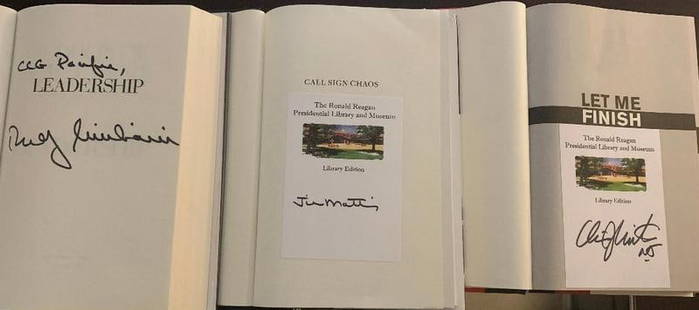 Lot of (5) Signed Books Connected to Trump or 2024 Election: Lot of (5) Signed books connected to the 2016-2020 Donald Trump Presidency. The books include: Let Me Finish by Chris Christie (1962-). Christie was once an ally of Trump and is now a strong critic