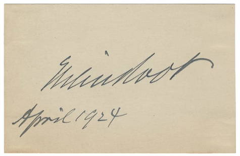 Root,Elihu Signed Card: ELIHU ROOT (1845-1937). Root ws Secretary of War for McKinley and Roosevelt, but later served as Roosevelt’s Secretary of State. For his efforts to improve Latin American relations with Europe,
