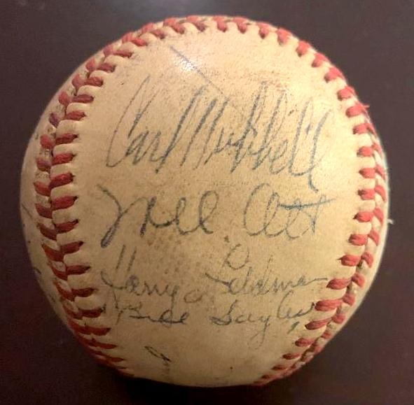 1943 Signed New York Giants Baseball Ott (1 of 5)