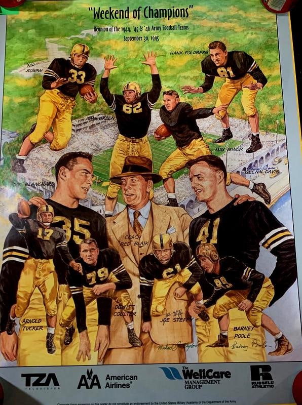 Army Black Knights Reunion Poster Signed by (4) inc Glenn Davis (1 of 2)
