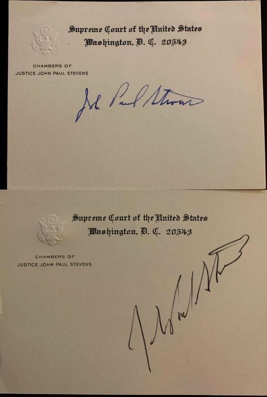 Stevens, John Paul (2) Signed Cards (1 of 1)