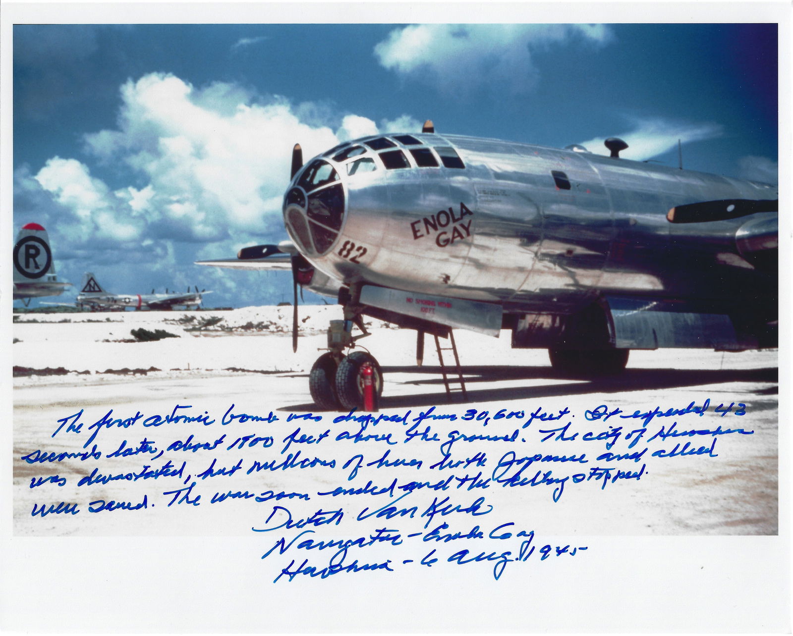 Atomic Bomb Dramitic Photo Signed by Van Kirk Great Content (1 of 1)