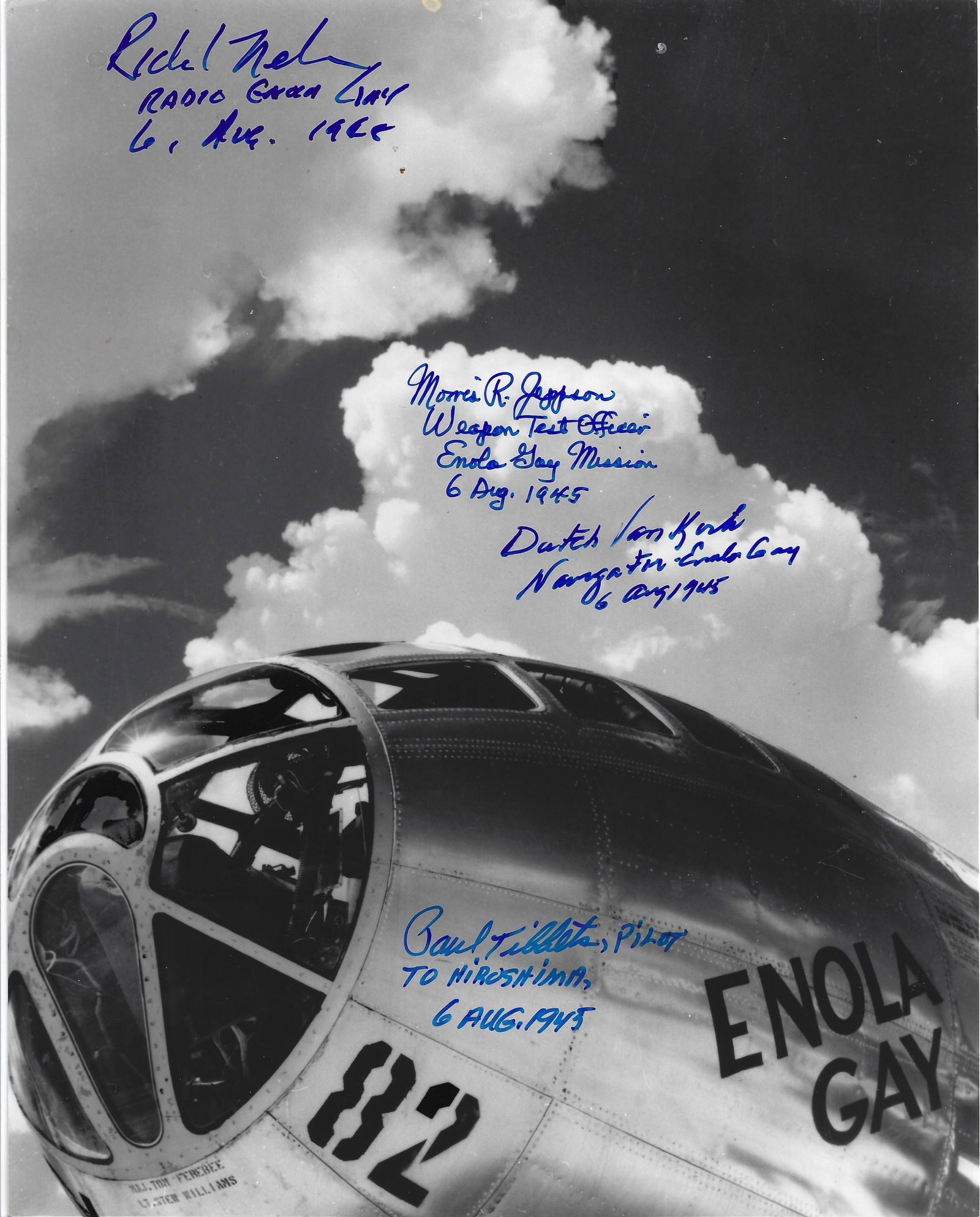 Enola Gay Photo Signed By (4) Crew Members (1 of 1)