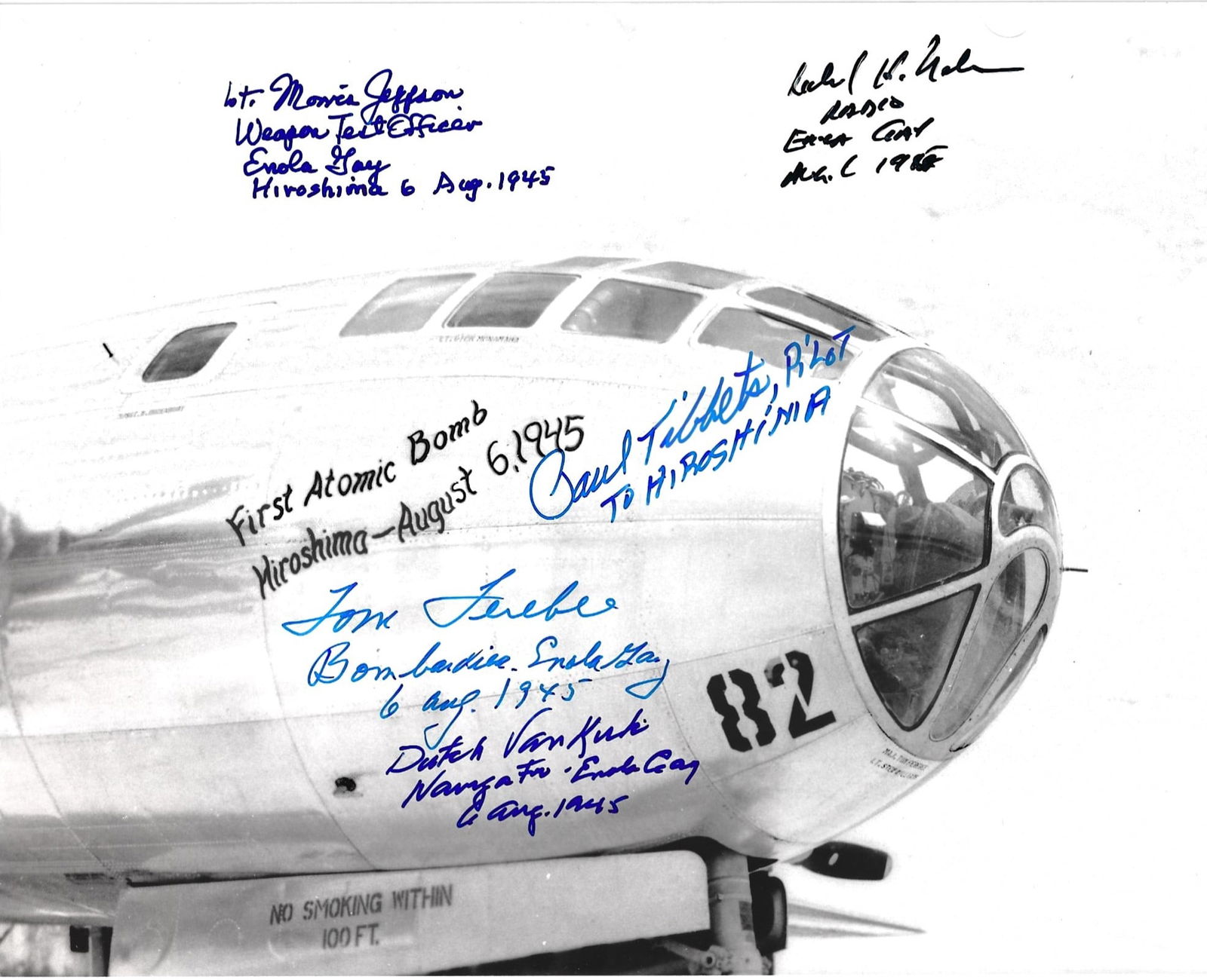 Enola Gay RARE Photo Signed by (5) Crew Members (1 of 1)
