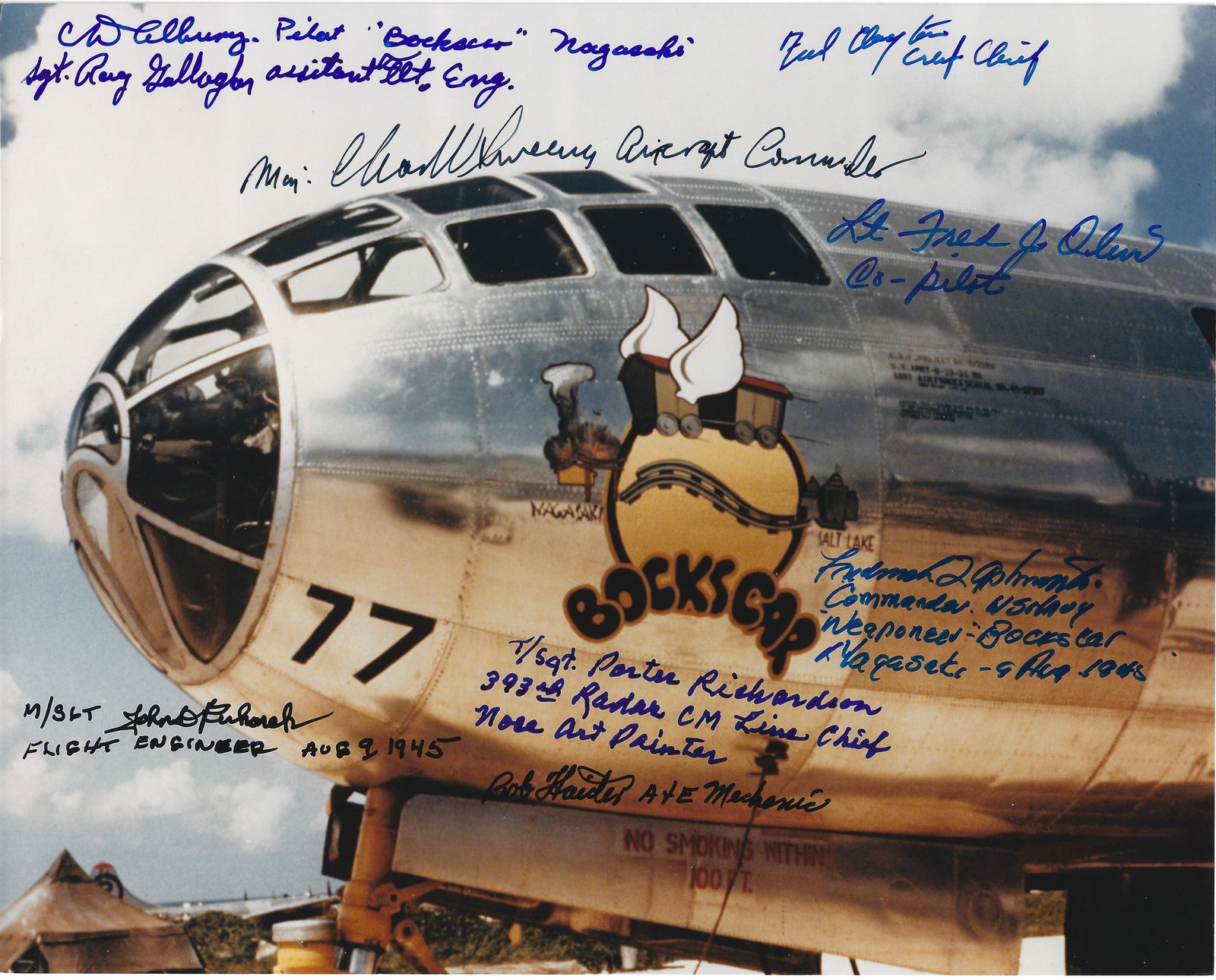 Bockscar RARE Photo Signed by (9) (1 of 1)